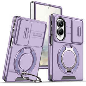 适用三星zfold8ultra手机壳新款可车载磁吸支架zflod7全包防摔滑盖镜头保护套fold6推拉窗带指环扣男士女外壳