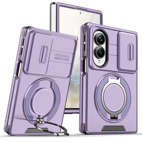 适用三星zfold8ultra手机壳新款可车载磁吸支架zflod7全包防摔滑盖镜头保护套fold6推拉窗带指环扣男士女外壳