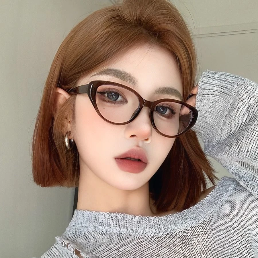 【下單立減50】貓眼方圓臉顯瘦復(fù)古黑框貓型素顏眼睛鏡框可百搭JJ