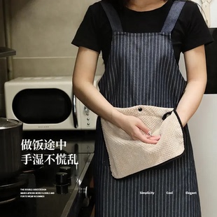 可擦手围裙厨房家用新款 防脏高级感女做饭围裙厨房厨房做饭围裙JD