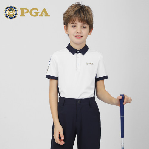 美国PGA高尔夫男童短袖T恤POLO衫