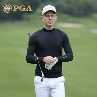 美国PGA 高尔夫服装男士冰丝打底衫 夏季长袖防晒衣冰凉弹力面料