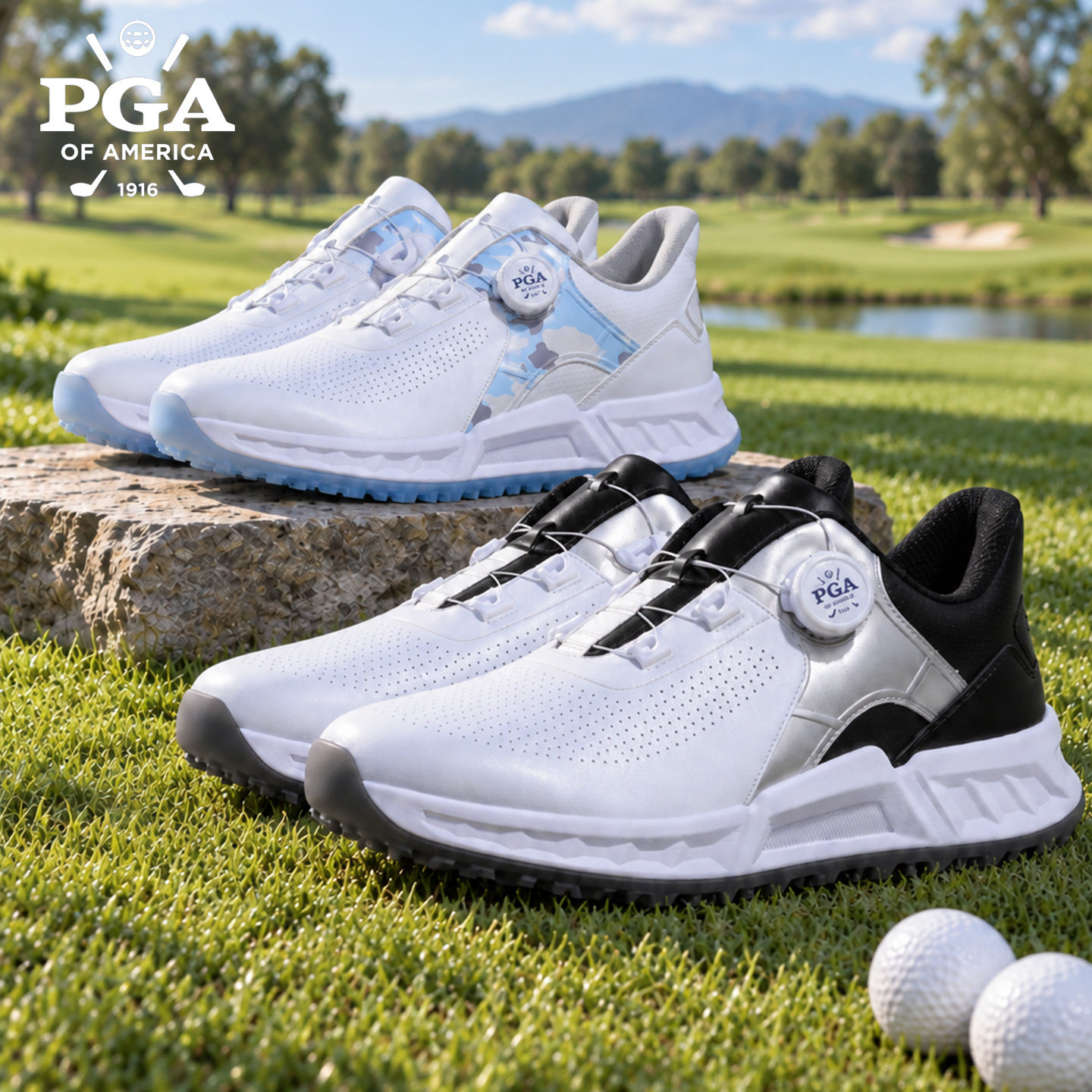 美国PGA 透气高尔夫球鞋高尔夫男鞋运动鞋缓震回弹散热防滑