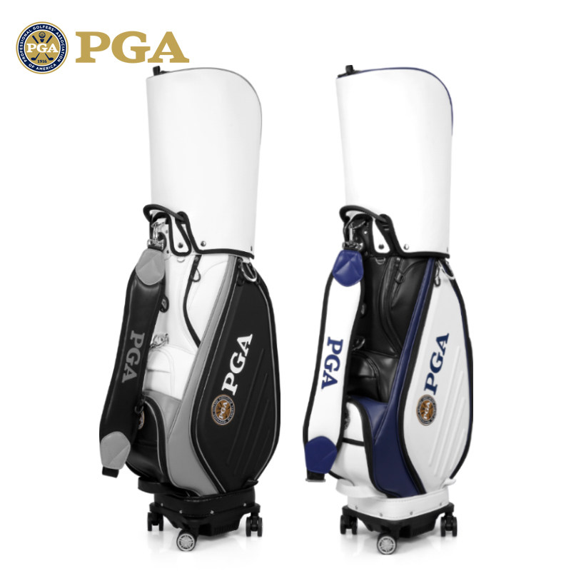 미국 PGA 골프 가방 남성용 개폐식 골프 가방 하드 쉘 항공 체크 가방 레인 커버가 있는 범용 4륜