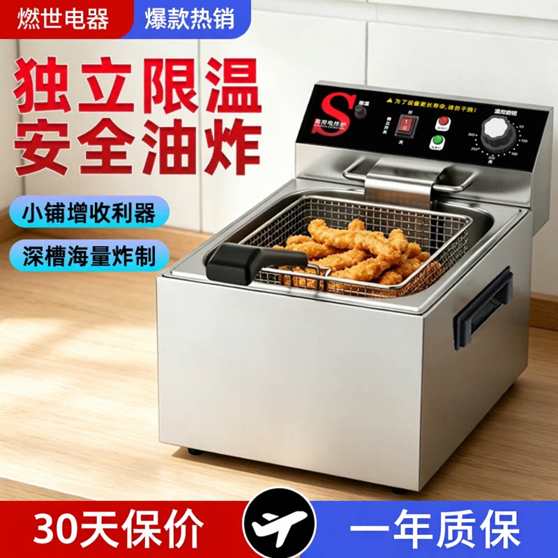 燃世电炸炉商用油炸锅电炸锅单缸炸串锅油炸机摆摊设备双缸大容量