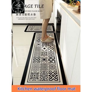 Kitchen waterproof floor mat wipes leave-in carpet 厨房地垫