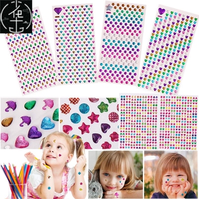 3D Gem Stickers Glitter Sparkle Crystal Sticker Stick on Ear