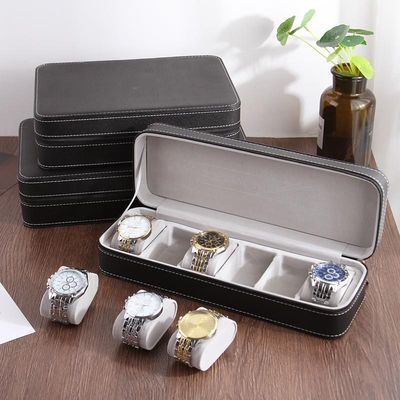 Leather zipper watch storage box collection display gift box