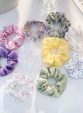 3/5/Pcs Silk Scrunchies Print Scrunchie Set Elastic 大肠发圈