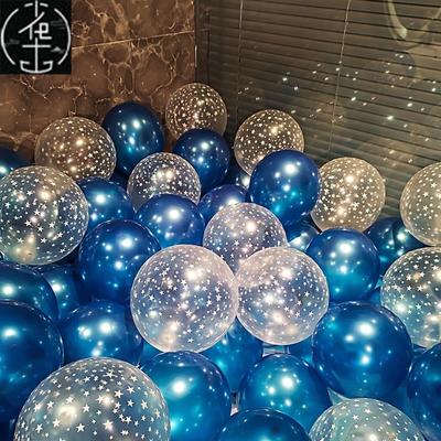 Blue Balloons Air Ballons Deco Birthday Star Foil Baloon