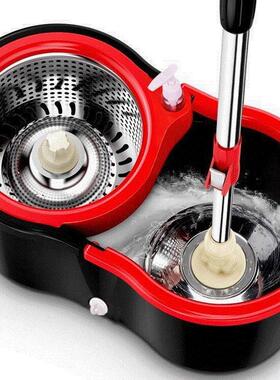 mop bucket rotating household dual-drive wet and dry free