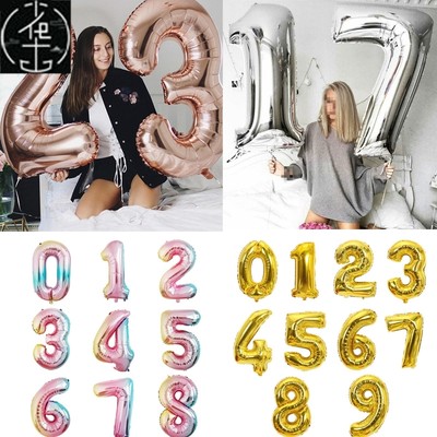 Birthday number balloon party decoration room letter set气球