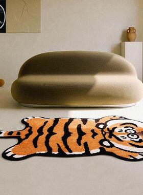 Cartoon Tiger Rug Non-Slip Bedside Carpet Absorbent Bathroom