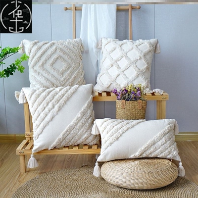 Premium Tufted Sofa Cushion Cover with Tassel Bohemian抱枕套