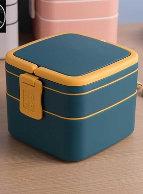 Portable 2 Layer Healthy Lunch Box Food Container Microwave