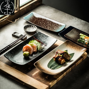 Japanese ceramic plates sushi dish tableware tray cutlery