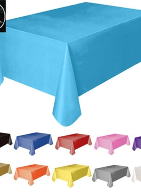 Table Cloth Durable Reusable Solid Square Party Plastic Whit
