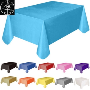 Reusable Solid Square Table Plastic Durable Party Whit Cloth