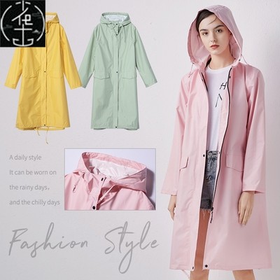 Women New Stylish Long Raincoat Waterproof Rain Jacket with