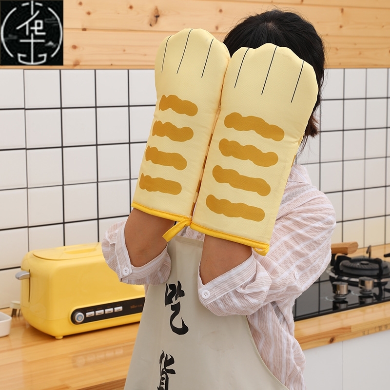Oven Gloves Long Baking Insulation Microwave Mitts 防烫手套