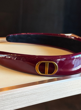 杨杨babytime 贵气一姐 安可拉红猪鼻子亮皮漆皮发箍高颅顶酒红色