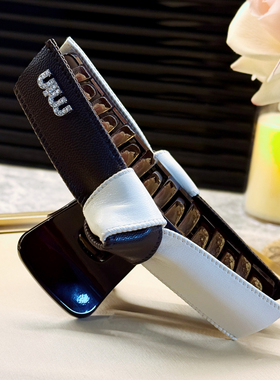 杨杨babytime 咖色白色双色min皮质鲨鱼抓夹后脑勺半抓好看高级