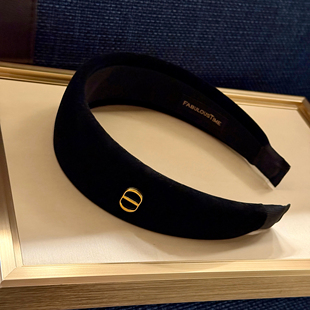 FABULOUS TIME 猪鼻子 加宽高端黑丝绒高颅顶发箍显脸小不勒头女