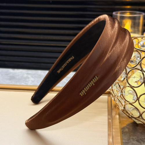 琥珀系min棕咖色缎面发箍高端