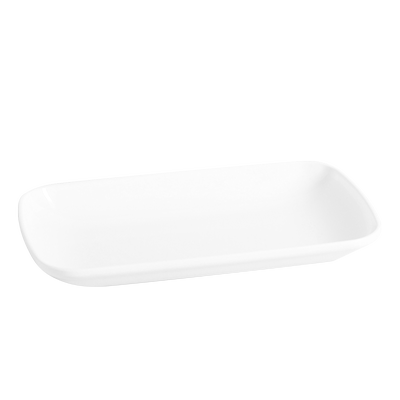 贝莱恩白色密胺长方形肠粉盘商用