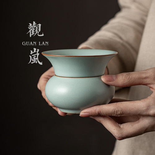 观岚天青是汝窑茶漏茶过滤网