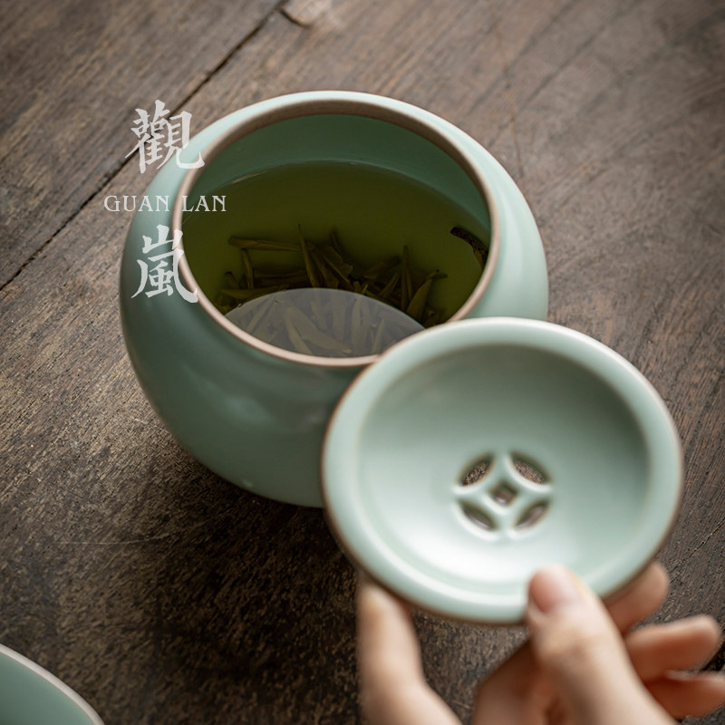 观岚天青汝窑建水小号功夫茶具茶道零配件开片茶水洗茶渣缸废水缸,餐饮具,茶道/零配,淘宝优惠券,粉丝福利购,淘宝优惠卷