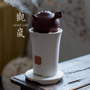 茶具配件白泥炭炉木碳烧烤家用罐罐茶炉子户外 观岚围炉煮茶器套装