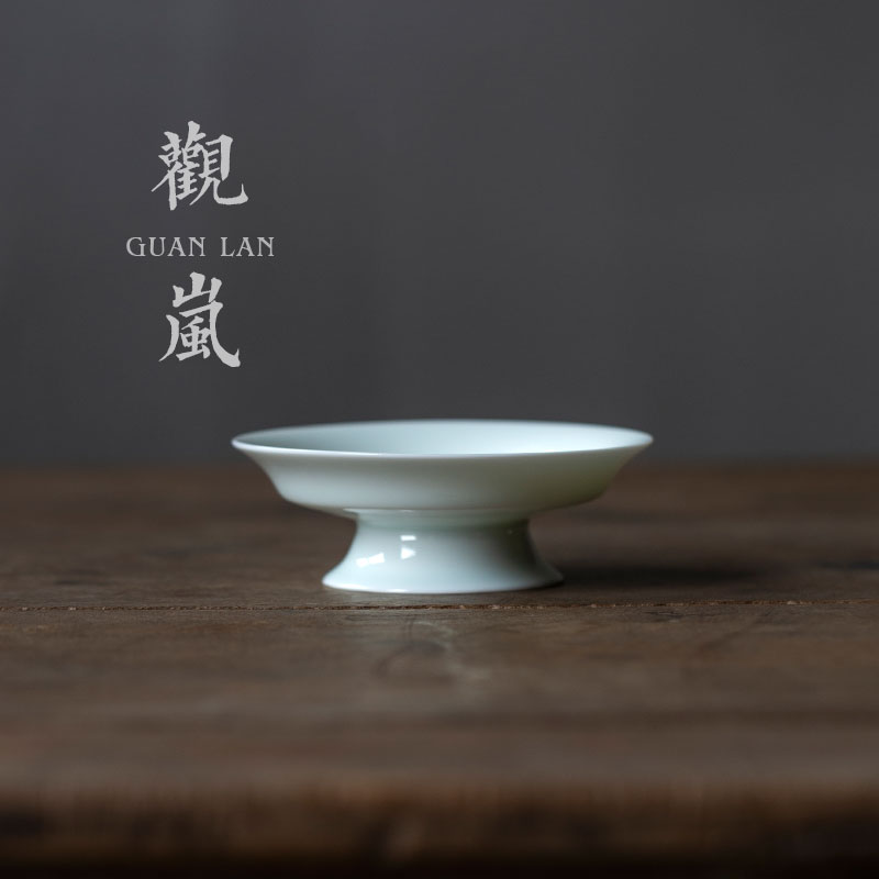 观岚复古影青高脚盘壶承果碟