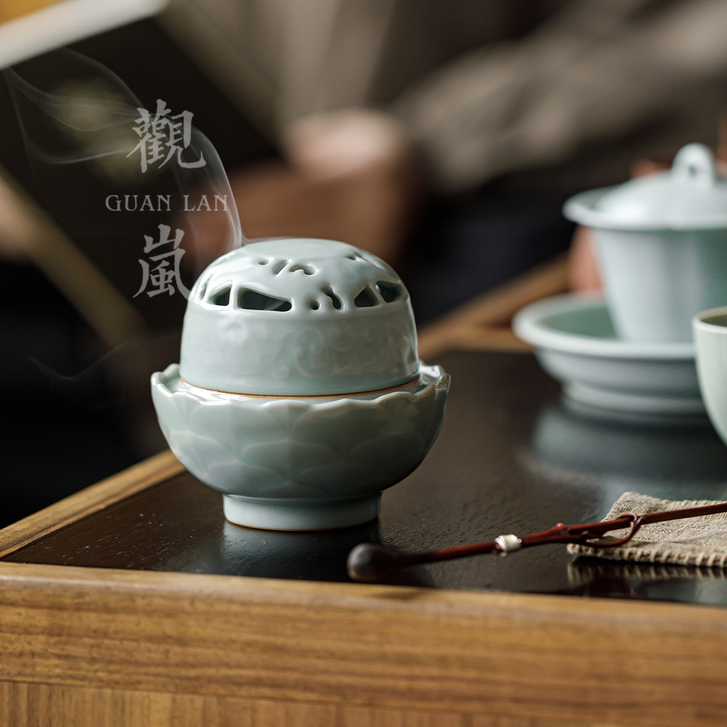 观岚天青色汝窑香炉创意陶瓷香器