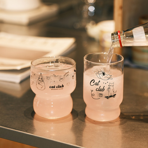 原创猫咪俱乐部耐高温玻璃咖啡杯
