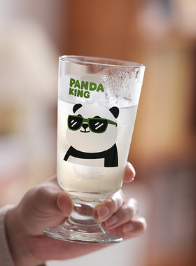 Bubbles Lounge‘原创熊猫玻璃杯矮脚果汁饮料杯咖啡杯水杯冷萃杯