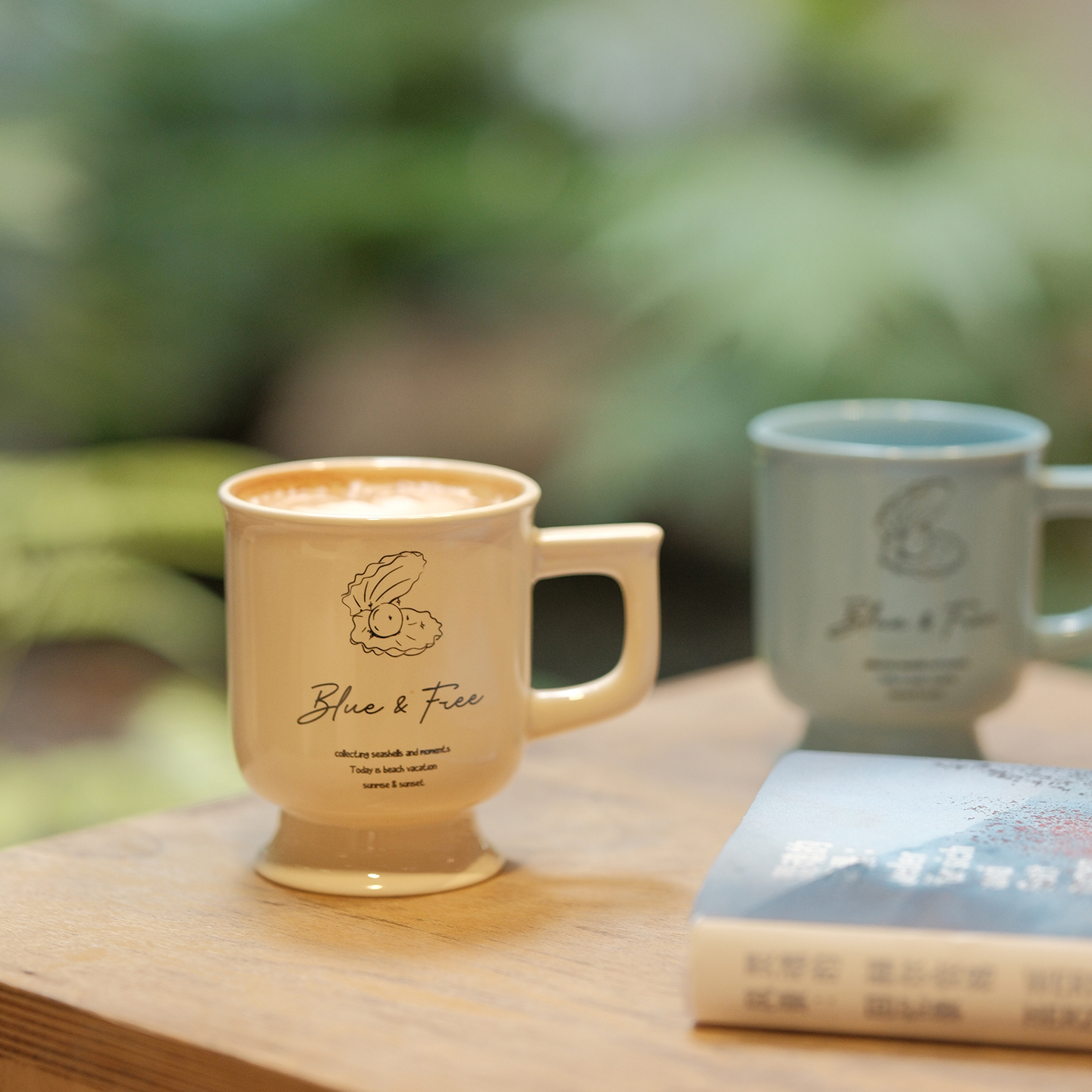 原创蓝海贝屿复古陶瓷马克杯