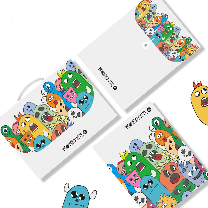 TOPTEAM千千圈文件夹多层学生用透明插页资料册麦思考A4可爱卡通塑料试卷收纳袋奖状收纳册整理神器40页白色