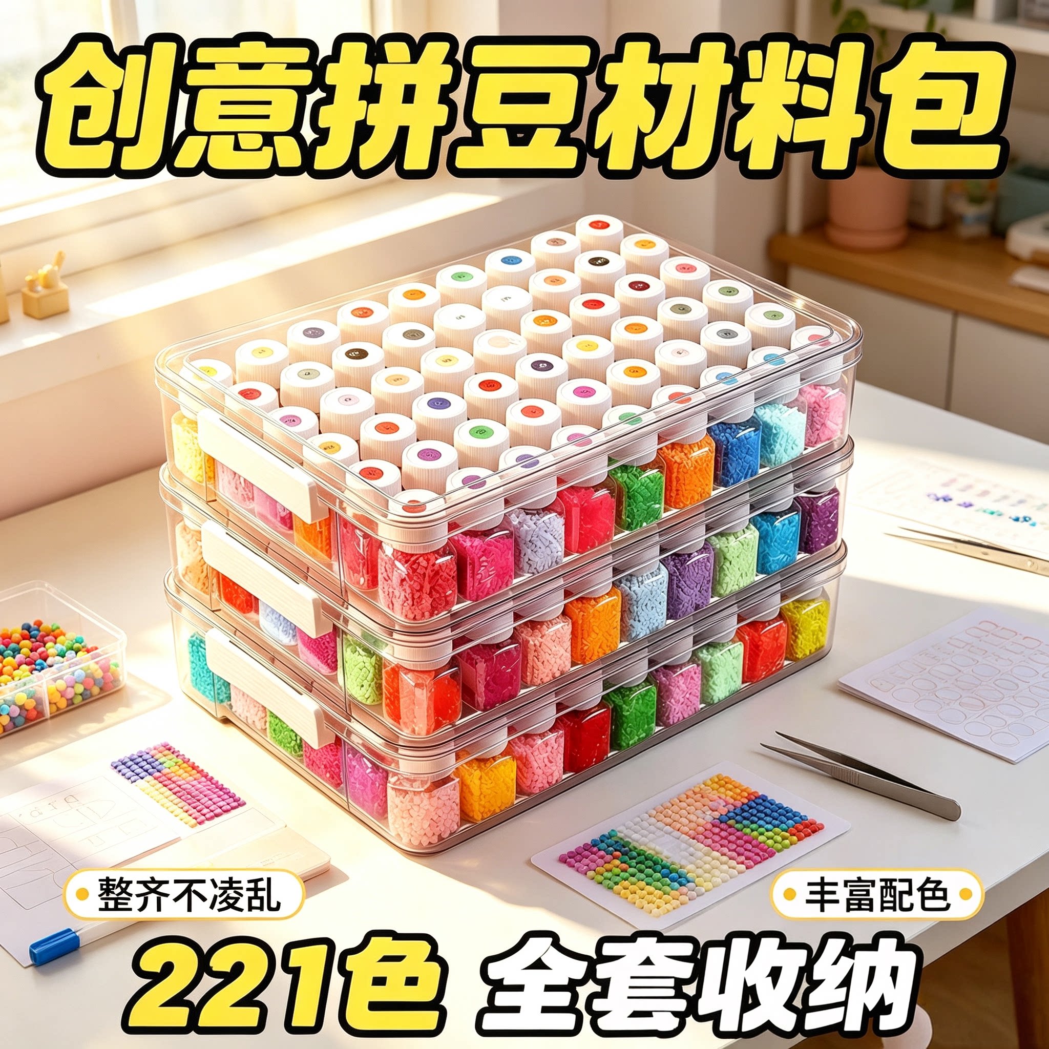 221色拼豆材料包全套装