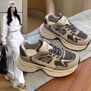 MK&DK2025春秋新款欧洲站松糕厚底老爹鞋女款通勤增高休闲运动鞋