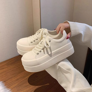 MK&DK真皮小白鞋女2025欧洲站新款运动板鞋厚底休闲小个子面包鞋