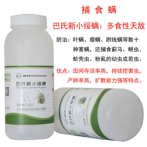 捕食螨巴氏新小绥螨防治红白蜘蛛