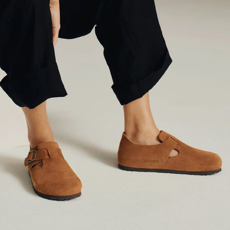 Birkenstock 勃肯 London  翻毛皮软木底全包头舒适低帮休闲鞋