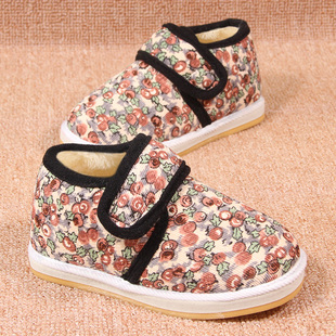 包邮老北京儿童布鞋冬季女童加绒加厚保暖布棉鞋泡沫底防滑保暖鞋