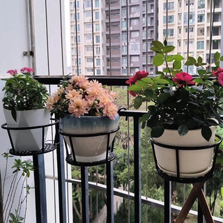 花架阳台悬挂式铁艺花篮栏杆护栏窗台绿萝吊兰花盆架挂架置物架子