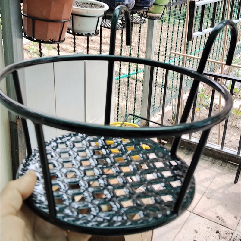 北欧室内铁艺花架栏杆客厅阳台落地式简约绿萝花盆挂架悬挂多层