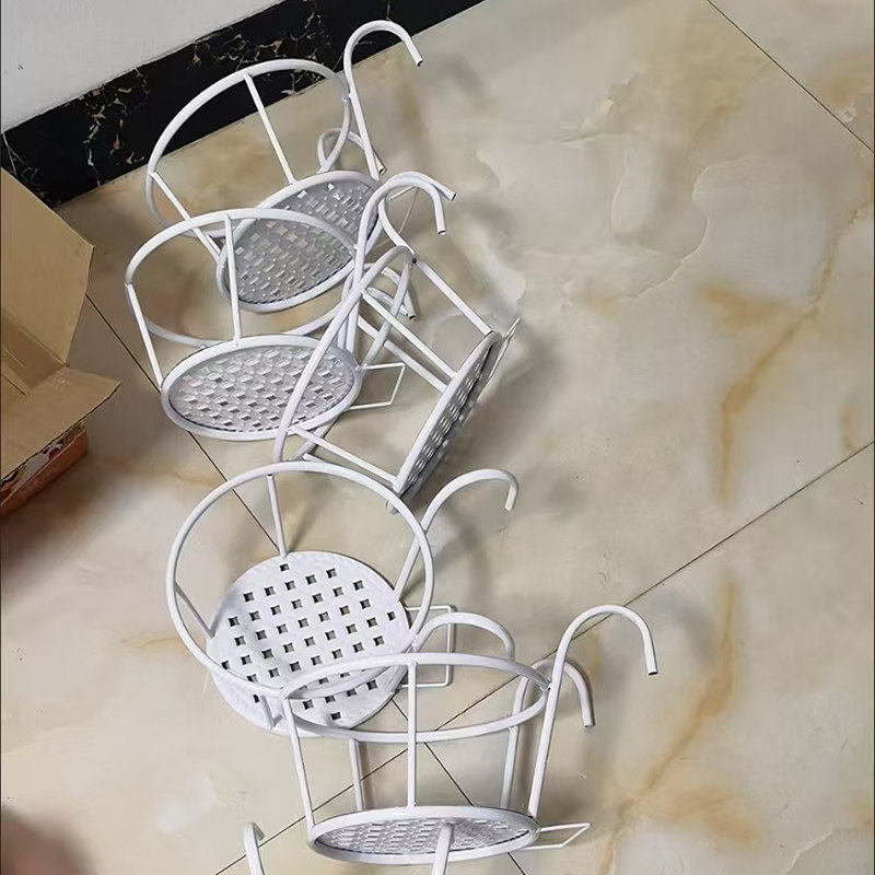 清仓挂壁花盆架防护栏绿植室外庭院花卉挂钩花架子阳台悬挂式花架图片