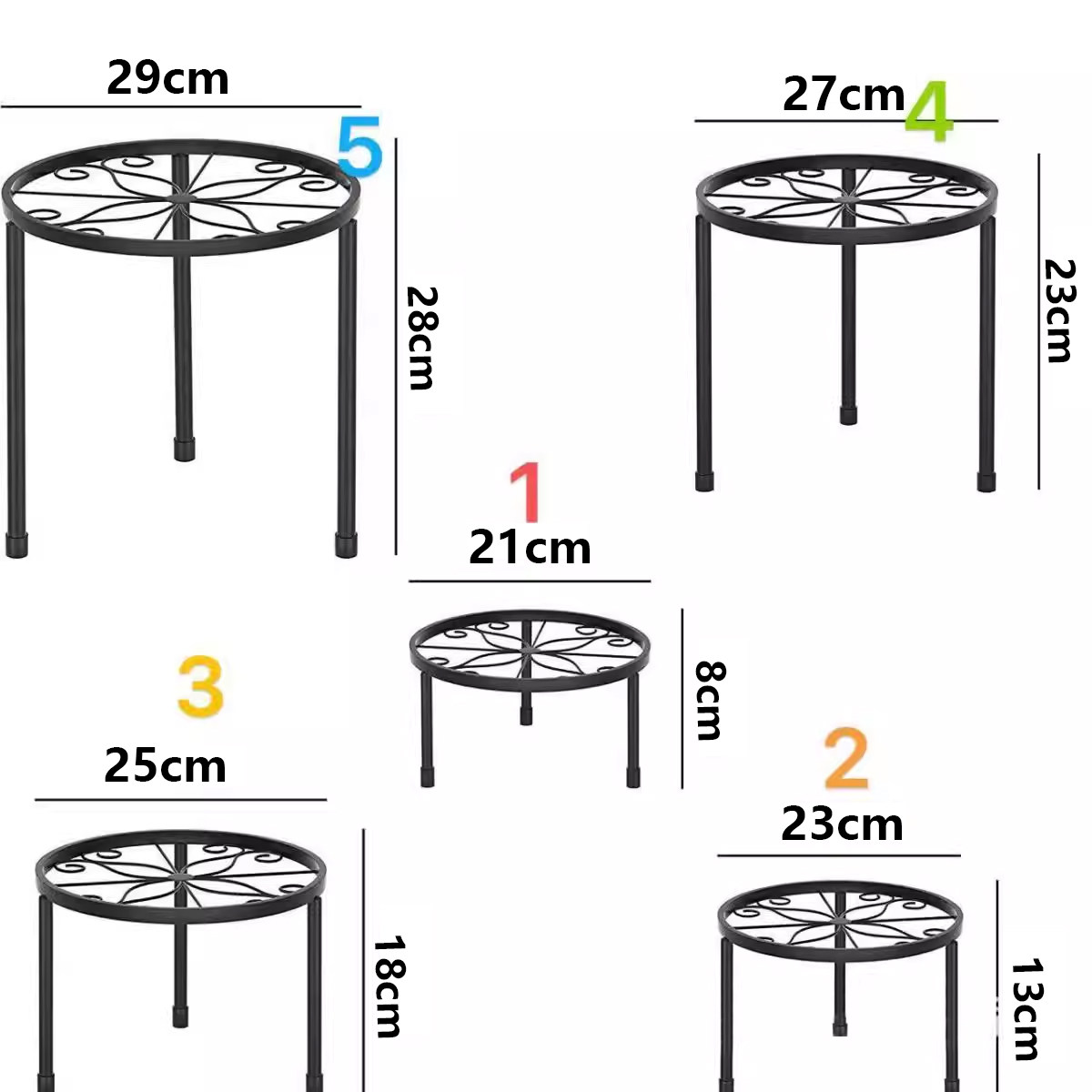 拆卸花架落地单盆盆景铁艺花架室内阳台花架铁艺桌面花盆架花架子