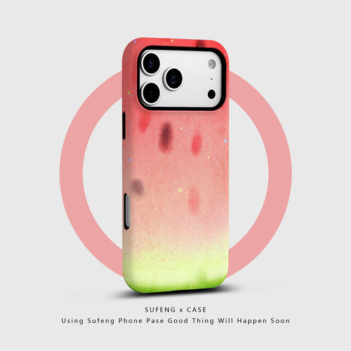 宿风适用苹果iPhone16promax手机壳17 14磁吸13 12磨砂15 Pro硬Plus新款情侣高级保护套男女创意油画渲染西瓜