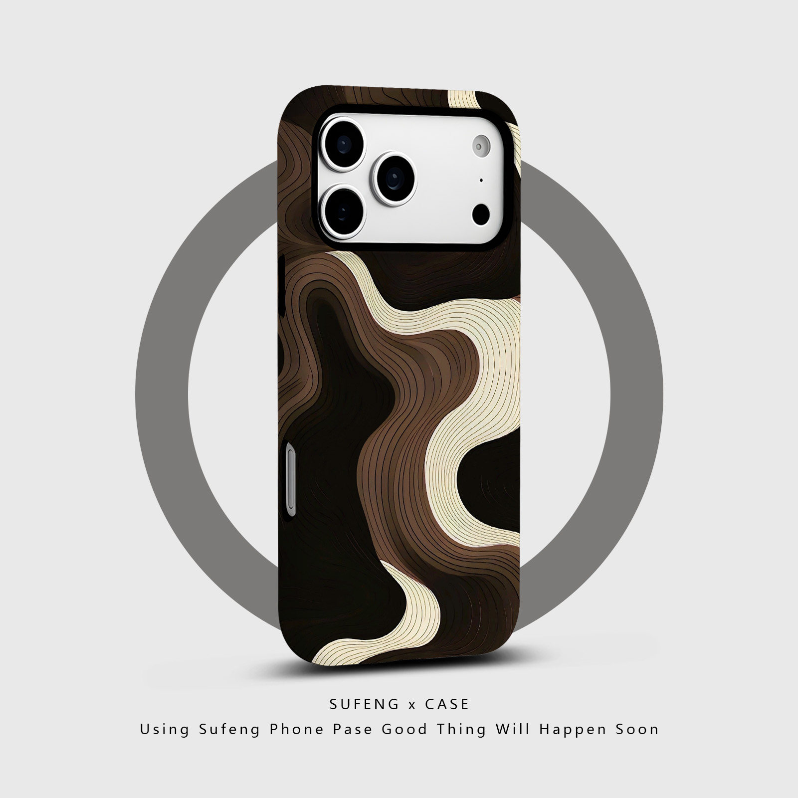 宿风适用苹果iPhone16promax手机壳17 14磁吸13 12磨砂15 Pro硬Plus新款情侣高级保护套男女涂鸦咖色流动线条,3C数码配件,手机保护套/壳,淘宝优惠券,粉丝福利购,淘宝优惠卷